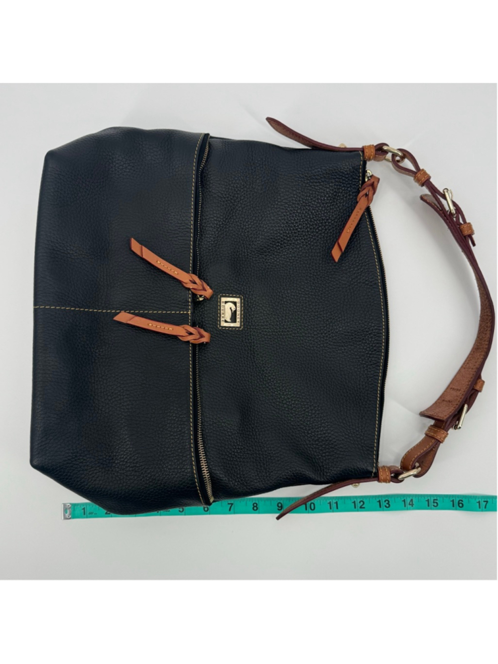 Dooney & Bourke Dillen Pocket Sac Shoulder Bag Black British Tan - Picture 10 of 11